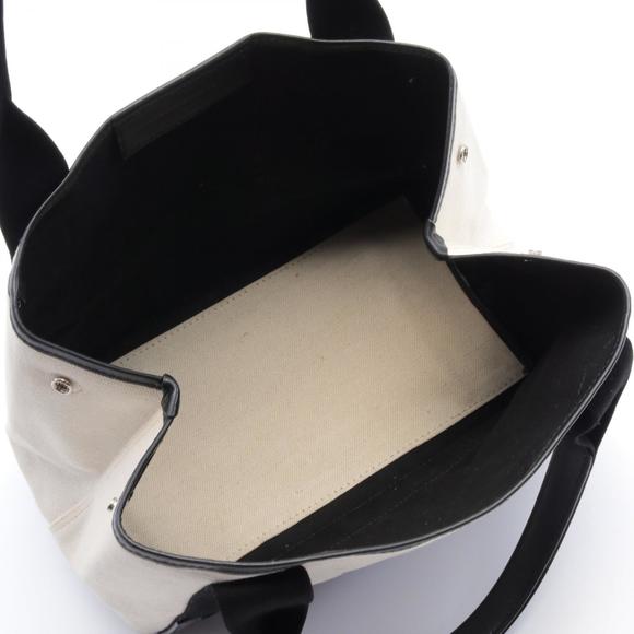 Balenciaga Blue Hippo S Tote Bag Canvas Leather White Black - Picture 3 of 7